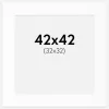 Passepartout Hvid Standard (Hvid kerne) 42x42 cm (32x32)