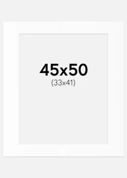 Passepartout Hvid Standard (Hvid kerne) 45x50 cm (33x41)