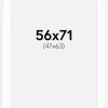 Passepartout Hvid Standard (Hvid kerne) 56x71 cm (47x63)