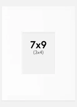 Passepartout Hvid Standard (Hvid kerne) 7x9 cm (3x4)