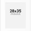 Passepartout Hvid Standard (Hvid kerne) 28x35 cm (19,32x24,4)