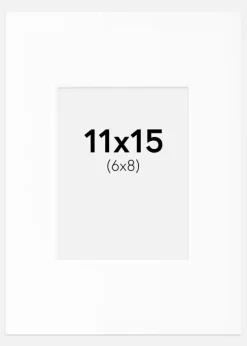 Passepartout Hvid Standard (Hvid kerne) 11x15 cm (6x8)