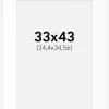 Passepartout Hvid Standard (Hvid kerne) 33x43 cm (24,4x34,56)