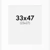 Passepartout Hvid Standard (Hvid kerne) 33x47 cm (23x27)