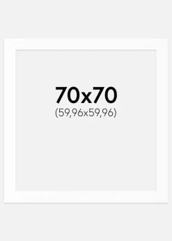 Passepartout Hvid Standard (Hvid kerne) 70x70 cm (59,96x59,96)