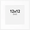Passepartout Hvid Standard (Hvid kerne) 12x12 cm (8x8)