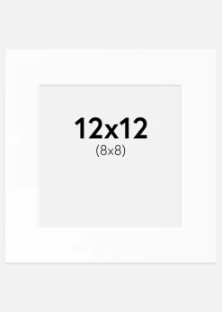 Passepartout Hvid Standard (Hvid kerne) 12x12 cm (8x8)