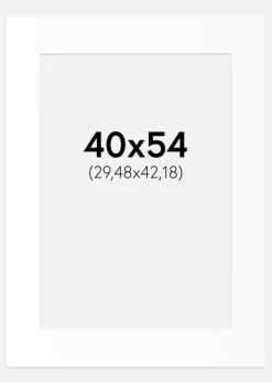 Passepartout Hvid Standard (Hvid kerne) 40x54 cm (29,48x42,18)