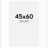 Passepartout Hvid Standard (Hvid kerne) 45x60 cm (29x44)