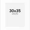 Passepartout Hvid Standard (Hvid kerne) 30x35 cm (20x25)