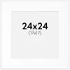 Passepartout Hvid Standard (Hvid kerne) 24x24 cm (17x17)