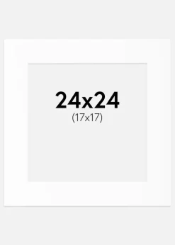 Passepartout Hvid Standard (Hvid kerne) 24x24 cm (17x17)
