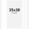 Passepartout Hvid Standard (Hvid kerne) 25x38 cm (14x26)