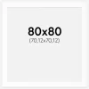 Passepartout Hvid Standard (Hvid kerne) 80x80 cm (70,12x70,12)