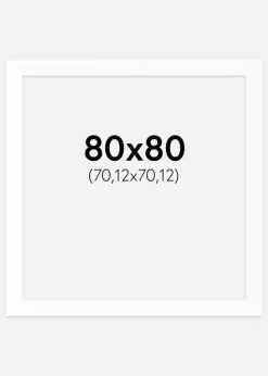 Passepartout Hvid Standard (Hvid kerne) 80x80 cm (70,12x70,12)