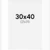 Passepartout Hvid Standard (Hvid kerne) 30x40 cm (21x31)