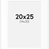 Passepartout Hvid Standard (Hvid kerne) 20x25 cm (14x20)