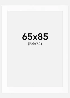 Passepartout Hvid Standard (Hvid kerne) 65x85 cm (54x74)