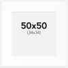 Passepartout Hvid Standard (Hvid kerne) 50x50 cm (34x34)
