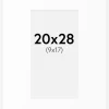Passepartout Hvid Standard (Hvid kerne) 20x28 cm (9x17)