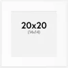Passepartout Hvid Standard (Hvid kerne) 20x20 cm (14x14)