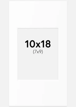 Passepartout Hvid Standard (Hvid kerne) 10x18 cm (7x9)