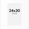 Passepartout Hvid Standard (Hvid kerne) 24x30 cm (12x19)