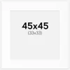 Passepartout Hvid Standard (Hvid kerne) 45x45 cm (33x33)