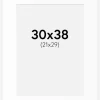 Passepartout Hvid Standard (Hvid kerne) 30x38 cm (21x29)