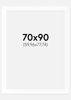 Passepartout Hvid Standard (Hvid kerne) 70x90 cm (59,96x77,74)