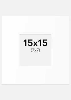 Passepartout Hvid Standard (Hvid kerne) 15x15 cm (7x7)