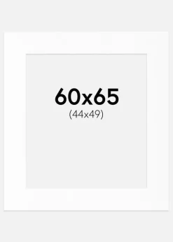 Passepartout Hvid Standard (Hvid kerne) 60x65 cm (44x49)