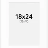 Passepartout Hvid Standard (Hvid kerne) 18x24 cm (12x17)