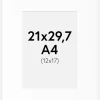 Passepartout Hvid Standard (Hvid kerne) A4 21x29,7 cm (12x17)