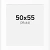 Passepartout Hvid Standard (Hvid kerne) 50x55 cm (39x44)