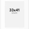 Passepartout Hvid Standard (Hvid kerne) 33x41 cm (23x31)