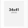 Passepartout Hvid Standard (Hvid kerne) 34x41 cm (25x32)