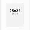 Passepartout Hvid Standard (Hvid kerne) 25x32 cm (15x21)