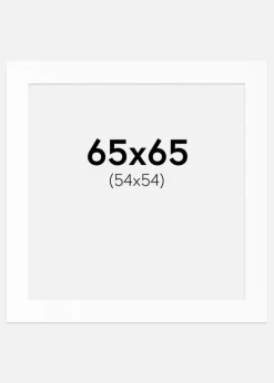 Passepartout Hvid Standard (Hvid kerne) 65x65 cm (54x54)