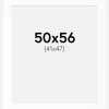 Passepartout Hvid Standard (Hvid kerne) 50x56 cm (41x47)