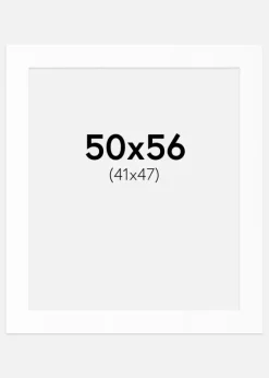 Passepartout Hvid Standard (Hvid kerne) 50x56 cm (41x47)