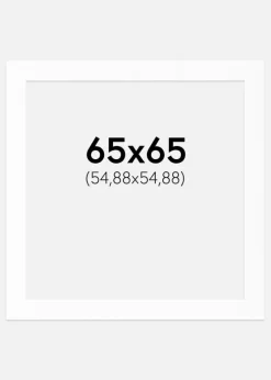 Passepartout Hvid Standard (Hvid kerne) 65x65 cm (54,88x54,88)
