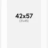 Passepartout Hvid Standard (Hvid kerne) 42x57 cm (31x45)