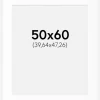 Passepartout Hvid Standard (Hvid kerne) 50x60 cm (39,64x47,26)