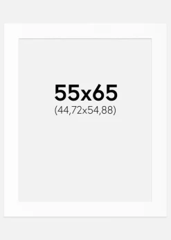 Passepartout Hvid Standard (Hvid kerne) 55x65 cm (44,72x54,88)