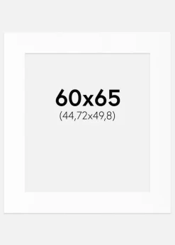 Passepartout Hvid Standard (Hvid kerne) 60x65 cm (44,72x49,8)