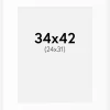 Passepartout Hvid Standard (Hvid kerne) 34x42 cm (24x31)