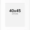 Passepartout Hvid Standard (Hvid kerne) 40x45 cm (27x33)