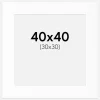 Passepartout Hvid Standard (Hvid kerne) 40x40 cm (30x30)