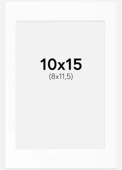 Passepartout Hvid Standard (Hvid kerne) 10x15 cm (8x11,5)